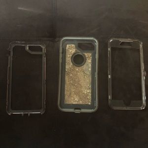 3 part gold falling glitter iPhone 8/7/6 plus case